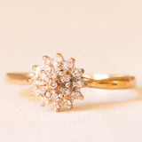Anello vintage in oro giallo 9K con diamanti (0.10ctw ca.), anni ‘60/‘70