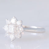 Anello a margherita in platino con diamanti (1ctw), anni ‘90