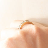 Anello vintage a riviera in oro giallo 9K con topazi azzurri di taglio carrè