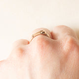 Anello antico vittoriano a forma di cintura con fibbia in oro giallo 9K, anno 1891-1892