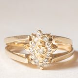 Raro anello 2 in 1 e girevole in oro giallo 14K con rubino (0.50ct ca.) e diamanti (0.15ctw ca.), anni ‘70/‘80