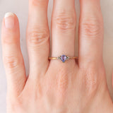 Trilogy vintage in oro giallo 8K con tanzanite e diamanti, anni ‘80