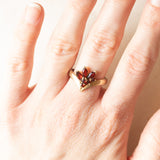Anello vintage in oro giallo 9K con granati (0.60ctw ca.), anni ‘50