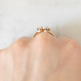 Anello Toi et Moi vintage in oro giallo 14K con diamanti di taglio vecchia Europa (0.40ctw ca.), anni ‘60/‘70