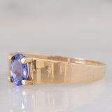 Solitario vintage in oro giallo 9K con tanzanite (0.70ct ca.)