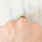 Solitario vintage in oro giallo 9K con diamanti (0.20ctw ca.)