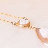 Collier vintage in oro giallo 9K con cammei, anno 1991