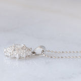 Collana vintage in platino con ciondolo con diamanti (0.56ctw), anni ‘80/‘90