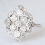 Anello antico in platino con diamanti di taglio vecchia miniera e di taglio rosetta (0.75ctw ca.), anni ‘10/‘20