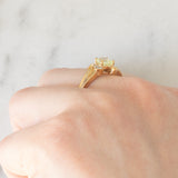 Anello moderno in oro giallo 9K con topazio verde (0.90ct ca.) e diamanti, anno 2007