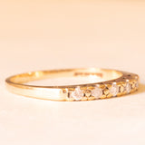 Veretta vintage in oro giallo 9K con diamanti di taglio brillante (0.07ctw ca.), anno 1993