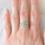Anello vintage in platino con opale (1.49ct) e diamanti (0.48ctw), anni ‘80/‘90