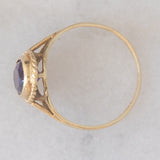Anello da cocktail vintage in oro giallo 9K con ametista (1ct ca.), anno 1991