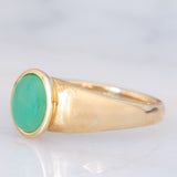 Anello a fascia vintage in oro giallo 9K con crisoprasio, anni ‘80
