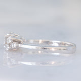 Anello vintage in oro bianco 14K con diamanti di taglio brillante (0.49ctw ca.), anni ‘70