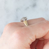 Anello geometrico vintage in oro giallo 14K con diamanti (0.25ctw ca.), anni ‘70/‘80