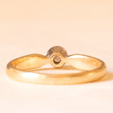 Solitario vintage in oro giallo 9K con diamante di taglio brillante (0.18ct ca.), anni ‘40