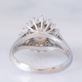 Anello ballerina in platino con topazio imperiale (1.85ct) e diamanti (0.72ctw), anni ‘80/‘90