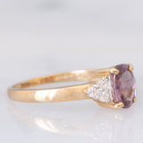 Trilogy in oro giallo 9K con zircone rosa (1.36ct ca.) e zaffiri bianchi