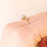 Anello antico in oro giallo e bianco 18K con diamanti di taglio rosetta, anni ‘30