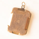 Ciondolo portafoto antico con lamina in oro giallo 9K su metallo, primi del ‘900