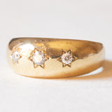 Trilogy gypsy vintage in oro giallo 8K con diamanti di taglio brillante (0.14ctw ca.), anni ‘70