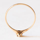 Solitario vintage in oro giallo 14K con diamante di taglio brillante (0.15ct ca.), anni ‘60/‘70