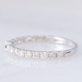 Mezzo eternity vintage in oro bianco 18K con alessandrite (0.06ct) e diamanti (0.45ctw), anni ‘2000