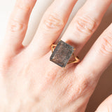 Anello in oro giallo 9K con quarzo rutilato (7.50ct ca.), anno 2012