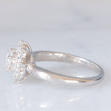 Anello a margherita vintage in platino con diamanti di taglio brillante (1.02ctw), anni ‘70/‘80