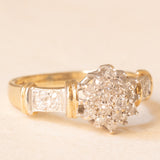 Anello vintage in oro giallo e bianco 9K con diamanti (0.40ctw ca.), anno 1994