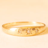 Trilogy gypsy vintage in oro giallo 9K con diamanti (0.02ctw ca.), anni ‘50