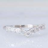 Anello a “V” in platino con diamanti di taglio brillante (0.50ctw), anni ‘80