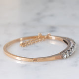 Braccialetto rigido antico in oro giallo 18K e argento con diamanti di taglio vecchia miniera (2ctw ca.), primi del ‘900