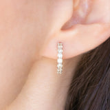 Orecchini a cerchio vintage in oro bianco 18K con diamanti (1.46ctw)