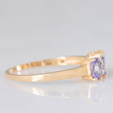 Trilogy vintage in oro giallo 14K con tanzaniti (0.75ctw ca.), anni ‘80