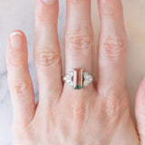 Anello in platino con tormalina watermelon (2.60ct) e diamanti (0.44ctw), anni ‘2000