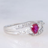 Anello vintage in platino con rubino (0.37ct) e diamanti (0.43ctw), anni ‘90/anni ‘2000