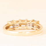Veretta vintage in oro giallo e bianco 9K con acquamarine (0.32ctw ca.) e diamanti, anno 2001
