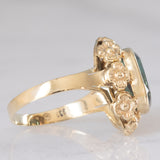 Anello da cocktail vintage in oro giallo 8K con spinello verde (3.80ct ca.), anni ‘70