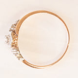 Anello antico in oro giallo e bianco 18K con diamanti di taglio rosetta, anni ‘30