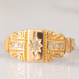 Anello antico in oro giallo 14K con diamanti di taglio rosetta (0.08ctw ca.), anni ‘10