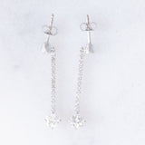 Orecchini pendenti vintage in oro bianco 18K con diamanti (1.15ctw), anni ‘90