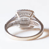 Anello vintage in oro bianco 9K con diamanti (0.50ctw ca.), anni ‘80/‘90