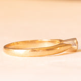Solitario vintage in oro giallo 9K con diamante di taglio brillante (0.18ct ca.), anni ‘40