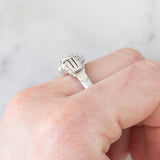 Solitario Art Déco in oro bianco 18K con diamante (0.10ct ca.), anni ‘30