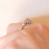 Anello vintage in oro giallo e bianco 9K con diamanti (0.40ctw ca.), anno 1994