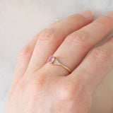 Anello vintage con zaffiro rosa (0.52ct ca.) e diamanti, annni ‘90