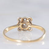 Anello antico in oro giallo 18K e platino con diamanti (0.09ctw ca.), anni ‘10/‘20