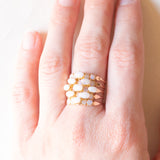 Anello harem vintage in oro giallo 14K con opali (1.50ctw ca.), anni ‘60